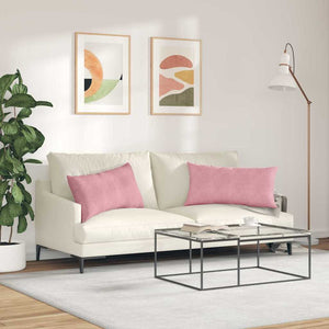 Μαξιλάρι Καναπέ 2 pcs Ροζ 80 x 40 cm Υφασμάτινο Κορντουρά