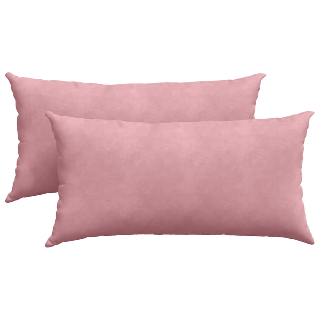 Μαξιλάρι Καναπέ 2 pcs Ροζ 80 x 40 cm Υφασμάτινο Κορντουρά