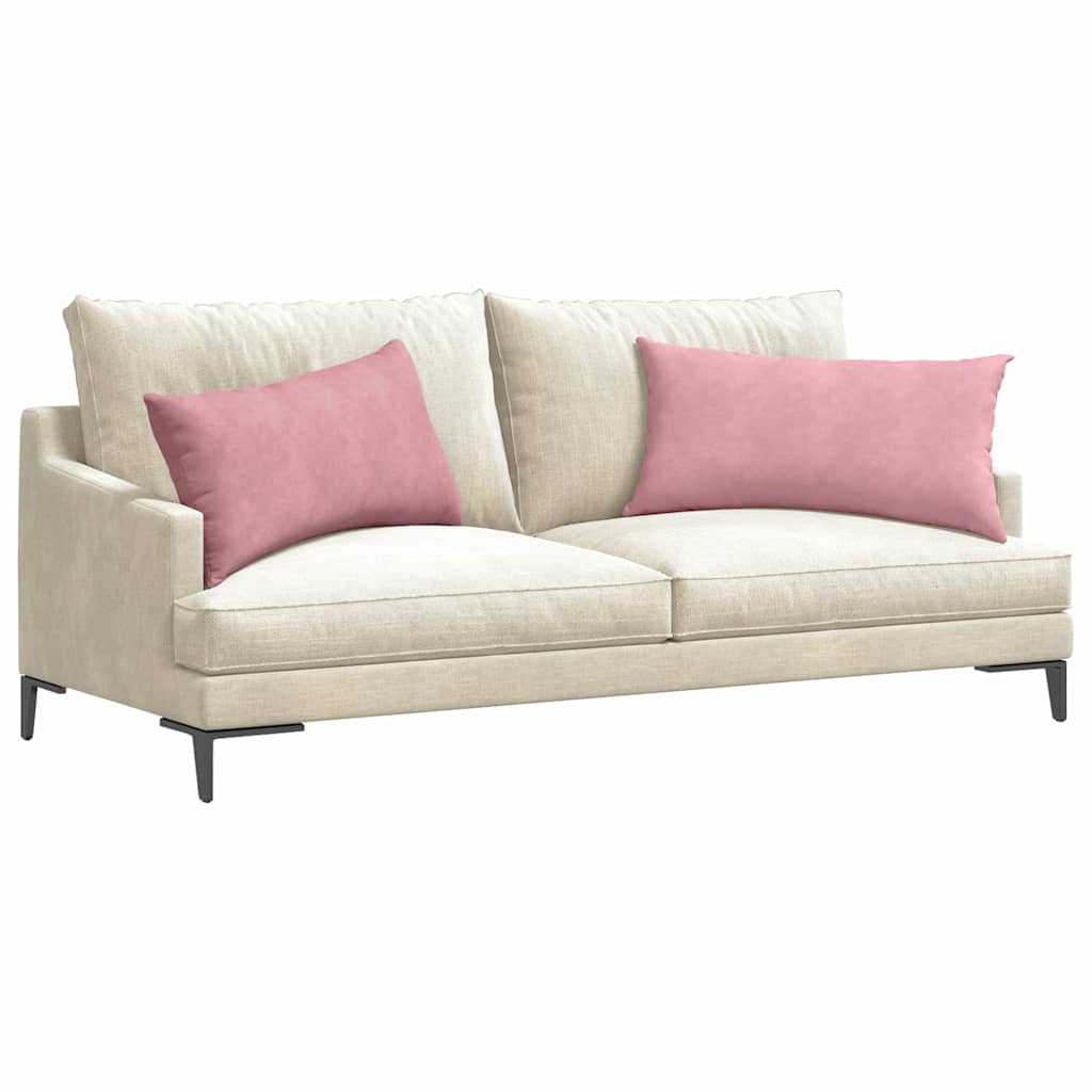 Μαξιλάρι Καναπέ 2 pcs Ροζ 80 x 40 cm Υφασμάτινο Κορντουρά