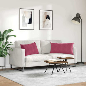 Μαξιλάρι Καναπέ 2 pcs Κόκκινο 80 x 40 cm Υφασμάτινο Κορντουρά
