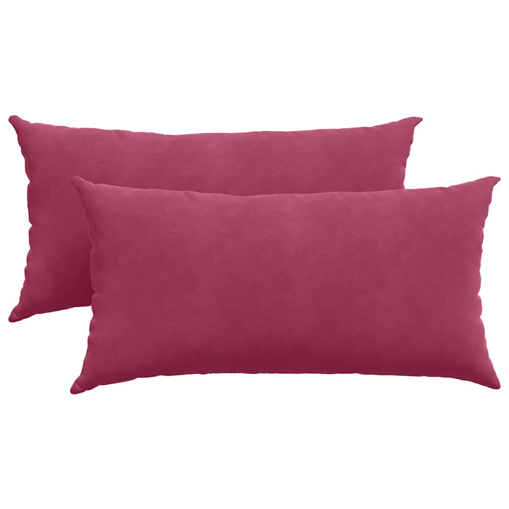 Μαξιλάρι Καναπέ 2 pcs Κόκκινο 80 x 40 cm Υφασμάτινο Κορντουρά