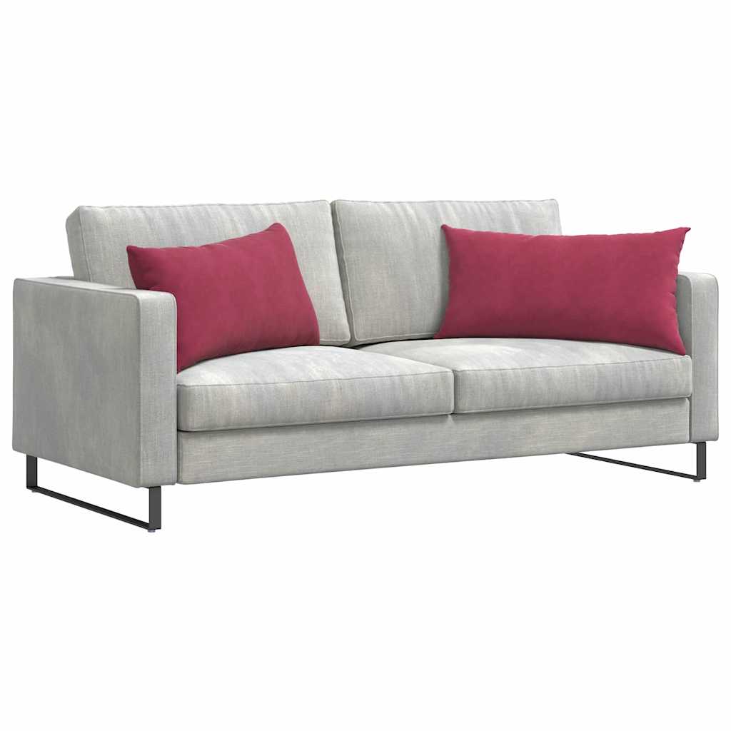 Μαξιλάρι Καναπέ 2 pcs Κόκκινο 80 x 40 cm Υφασμάτινο Κορντουρά