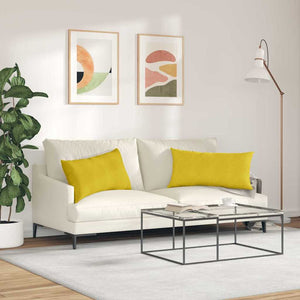 Μαξιλάρι Καναπέ 2 pcs Κίτρινο 80 x 40 cm Υφασμάτινο Κορντουρά