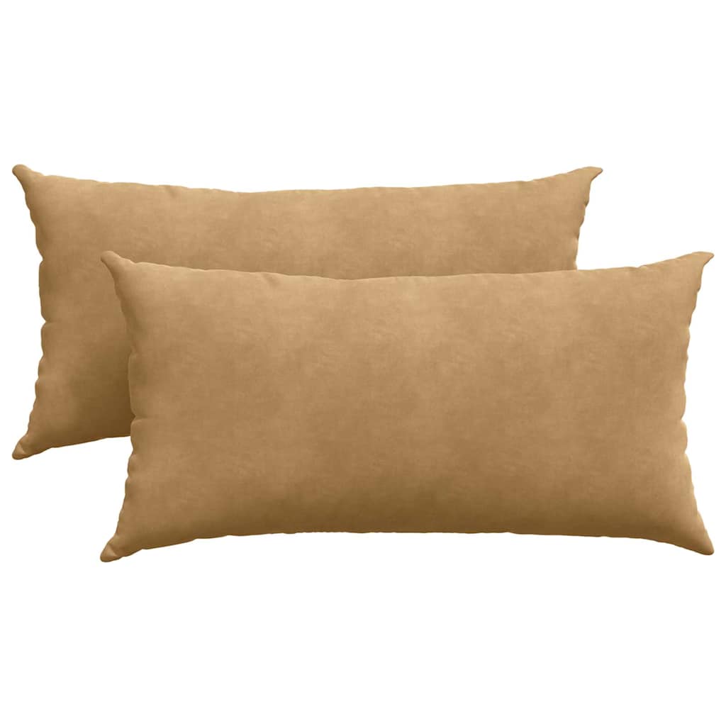 Μαξιλάρι Καναπέ 2 pcs Καφέ 80 x 40 cm Υφασμάτινο Κορντουρά