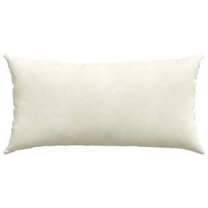Μαξιλάρι Καναπέ 2 pcs Κρεμ 80 x 40 cm Υφασμάτινο Κορντουρά - Pakobazaar