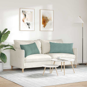 Μαξιλάρι Καναπέ 2 pcs Θαλασσί 80 x 40 cm Υφασμάτινο Κορντουρά