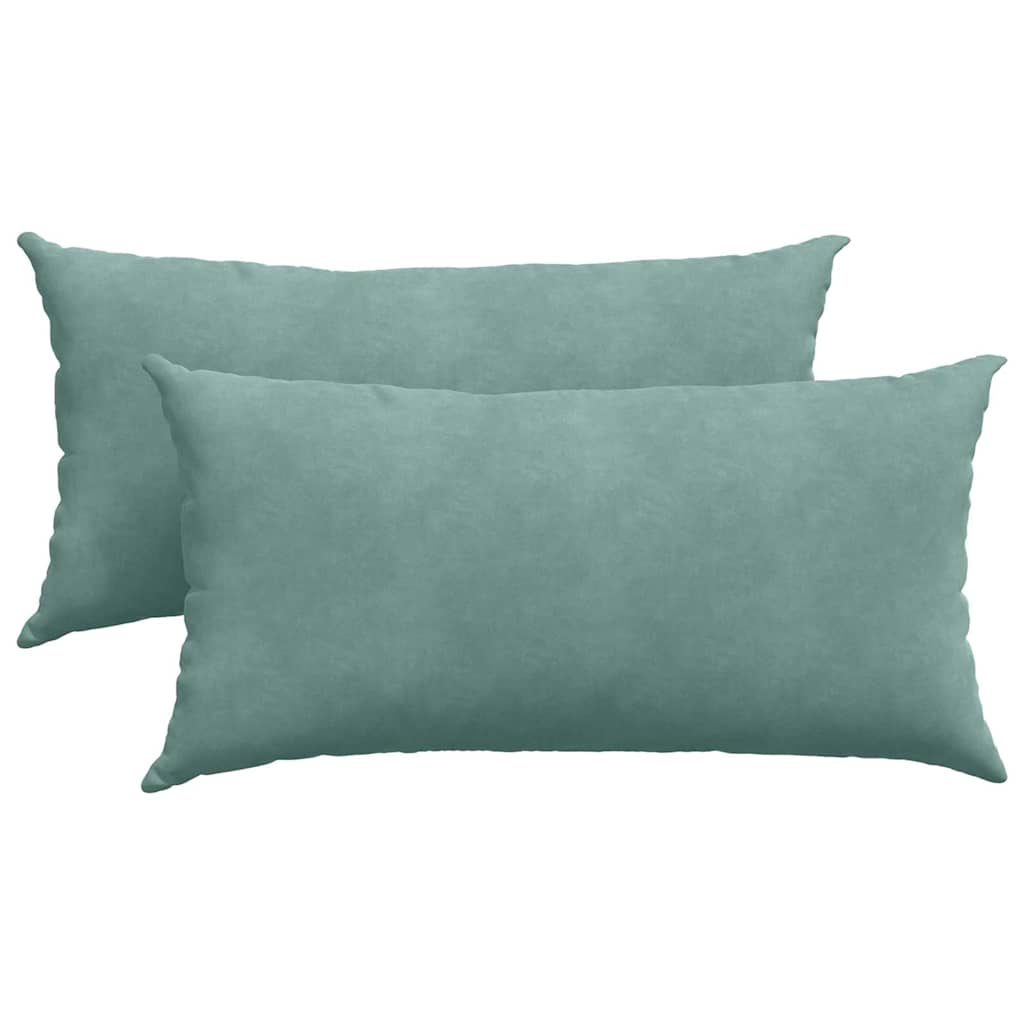 Μαξιλάρι Καναπέ 2 pcs Θαλασσί 80 x 40 cm Υφασμάτινο Κορντουρά