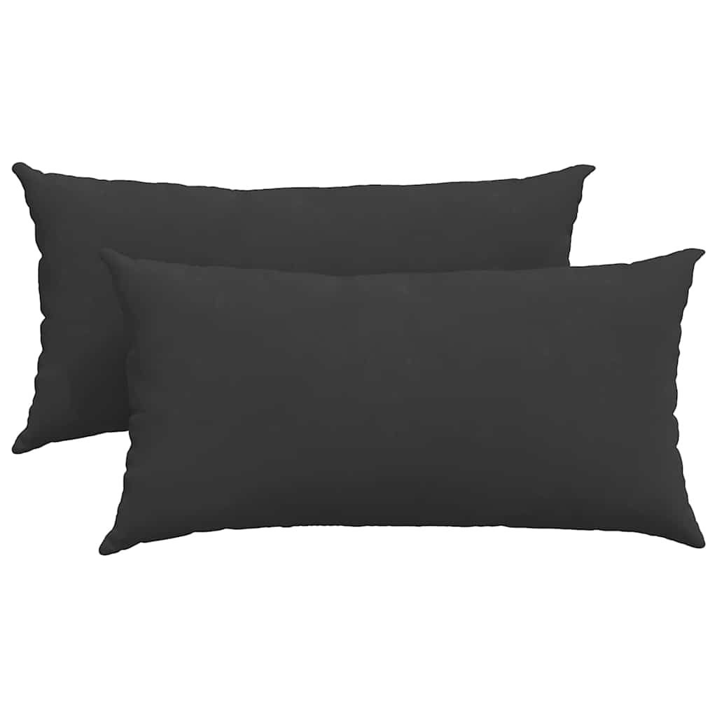 Μαξιλάρι Καναπέ 2 pcs Μαύρο 80 x 40 cm ύφασμα