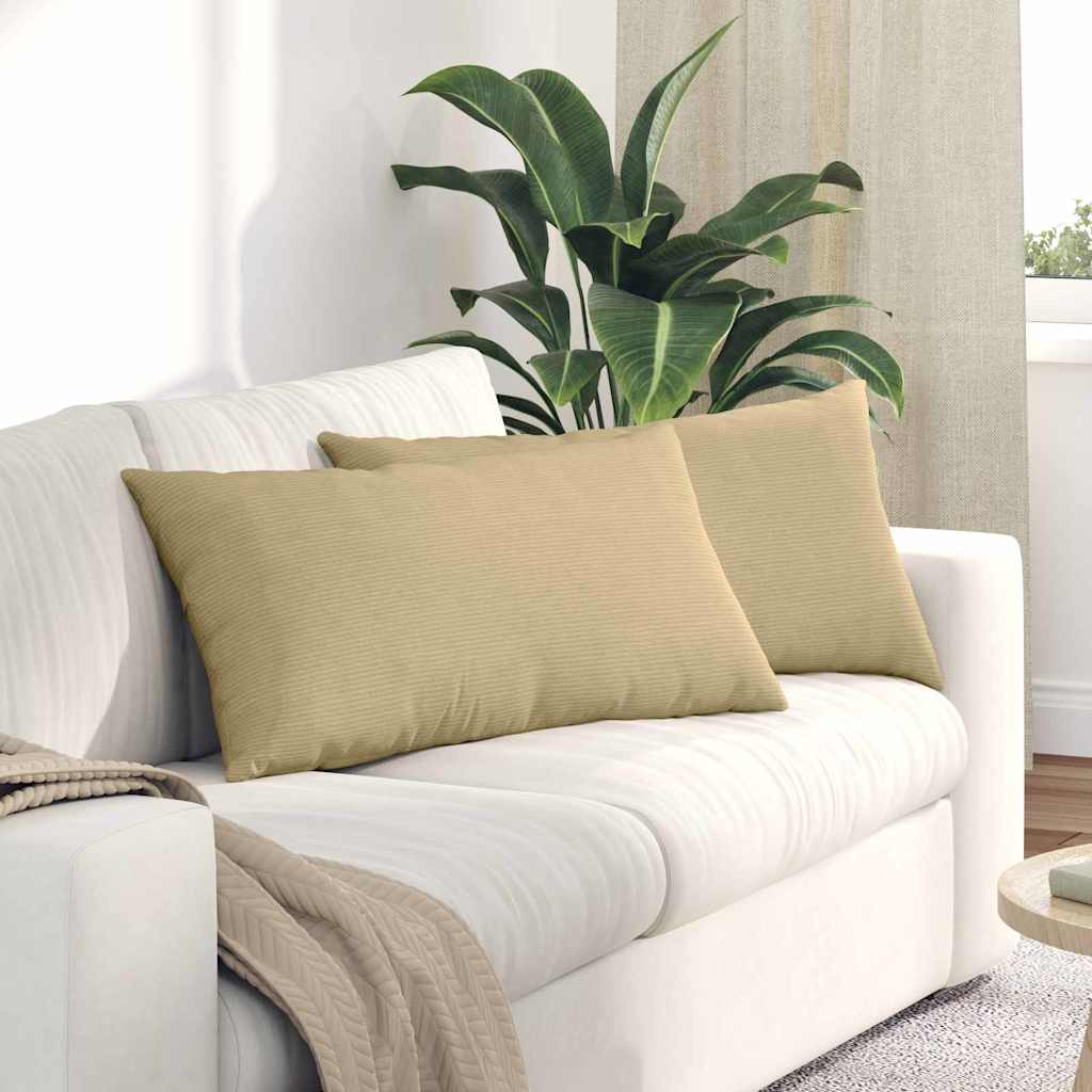 Μαξιλάρι Καναπέ 2 pcs Γκρι Πράσινο 80 x 40 cm
