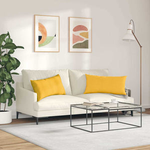 Μαξιλάρι Καναπέ 2 pcs Απαλό Κίτρινο 80 x 40 cm