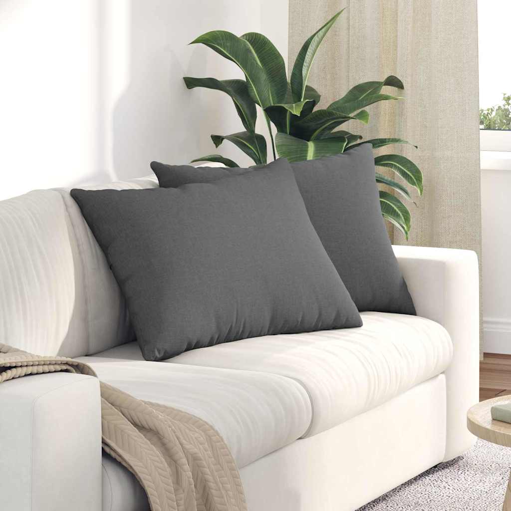 Μαξιλάρι Καναπέ 2 pcs Σκούρο Γκρι 70 x 50 cm ύφασμα
