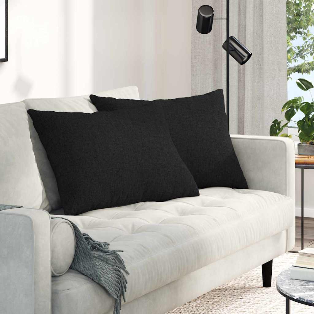 Μαξιλάρι Καναπέ 2 pcs Μαύρο 70 x 50 cm ύφασμα - Pakobazaar