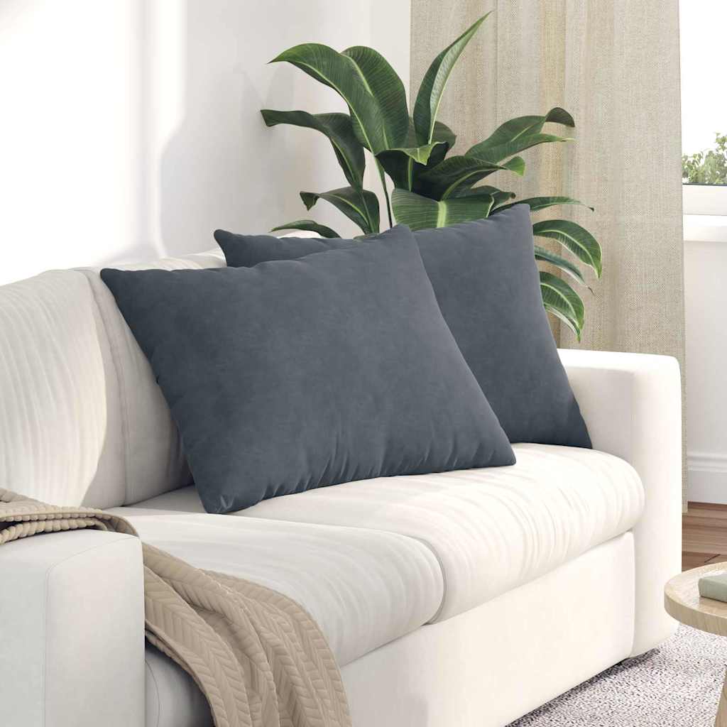Μαξιλάρι Καναπέ 2 pcs Σκούρο Γκρι 70 x 50 cm