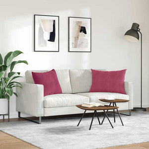 Μαξιλάρι Καναπέ 2 pcs Κόκκινο 70 x 50 cm Υφασμάτινο Κορντουρά