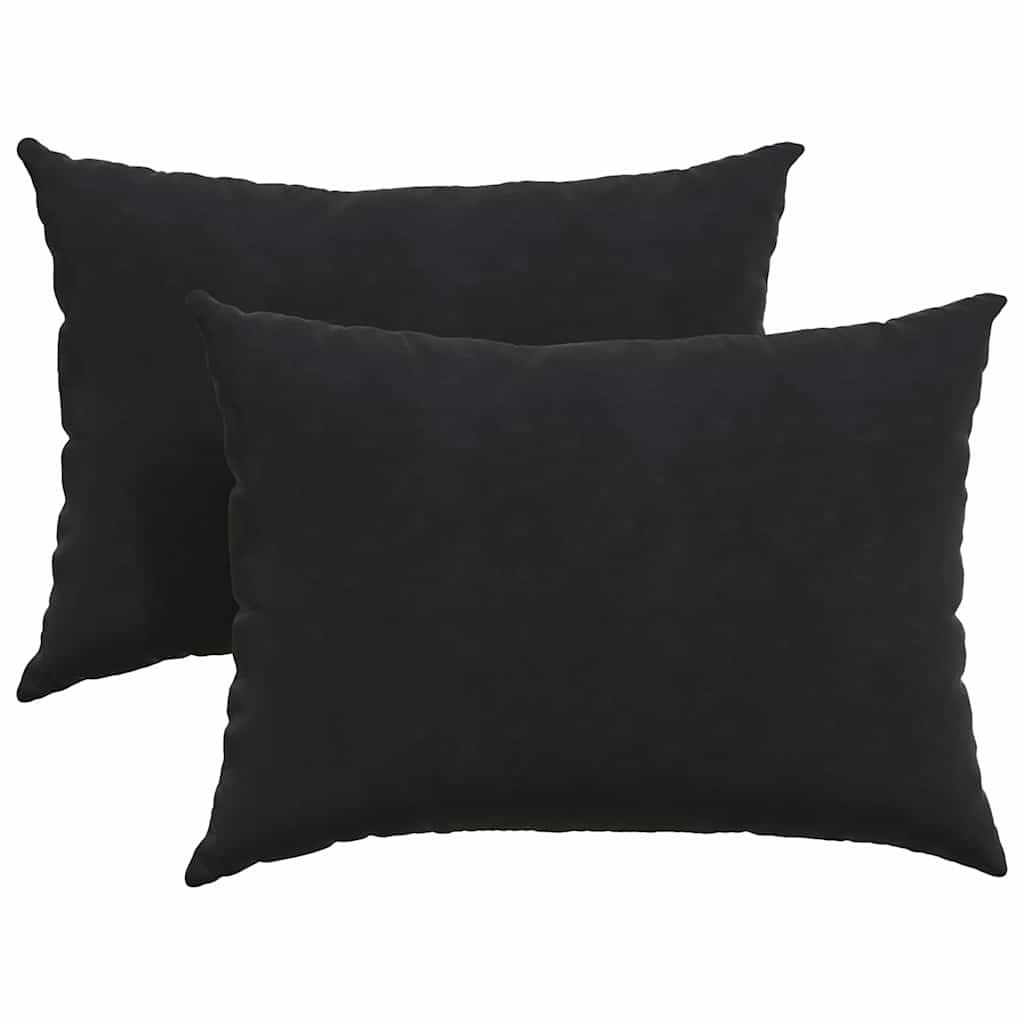 Μαξιλάρι Καναπέ 2 pcs Μαύρο 70 x 50 cm Υφασμάτινο Κορντουρά