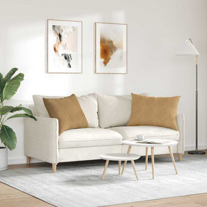 Μαξιλάρι Καναπέ 2 pcs Καφέ 70 x 50 cm Υφασμάτινο Κορντουρά