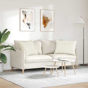 Μαξιλάρι Καναπέ 2 pcs Κρεμ 70 x 50 cm Υφασμάτινο Κορντουρά