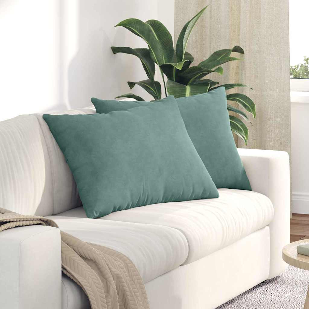 Μαξιλάρι Καναπέ 2 pcs Θαλασσί 70 x 50 cm Υφασμάτινο Κορντουρά