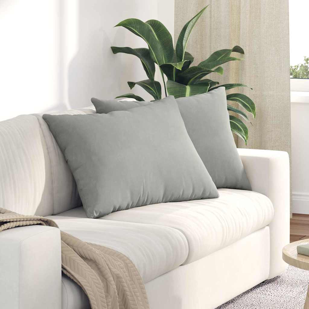 Μαξιλάρι Καναπέ 2 pcs Ανοιχτό γκρι 70 x 50 cm ύφασμα
