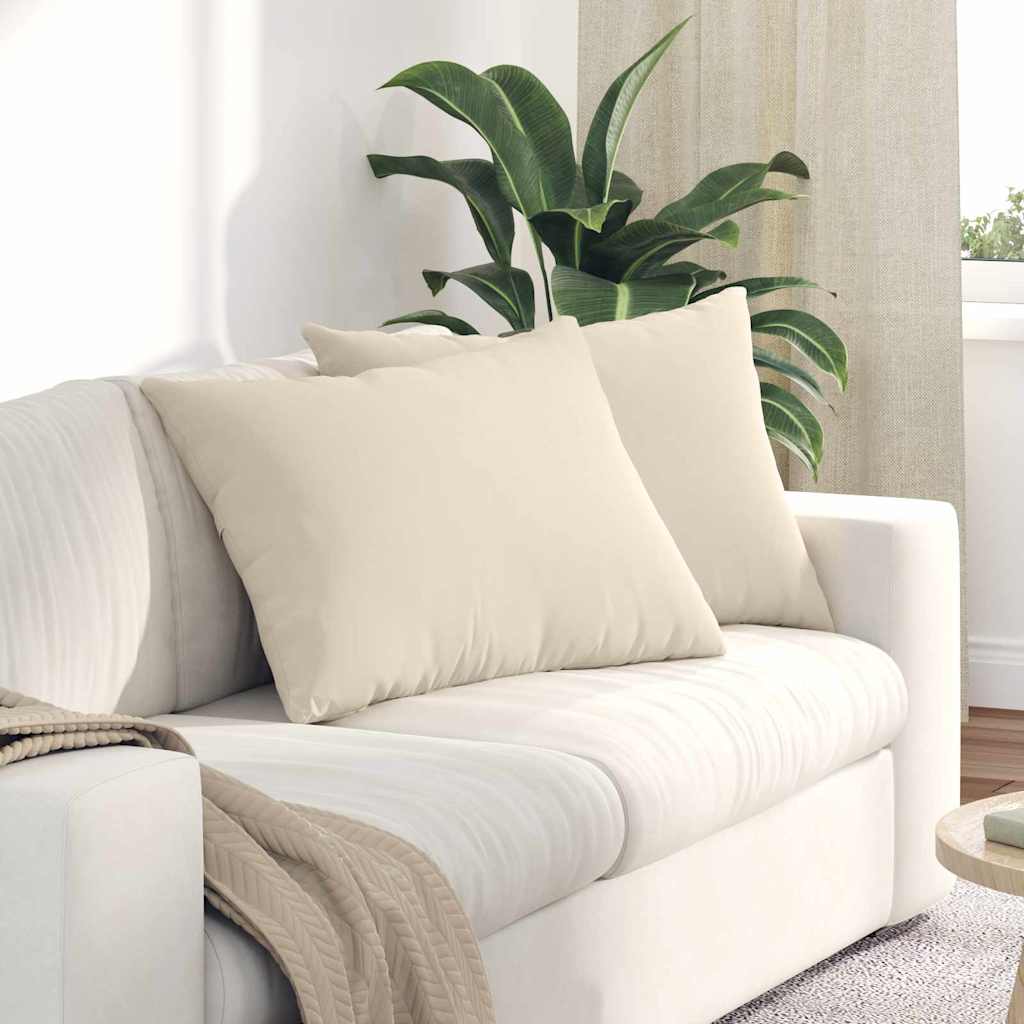 Μαξιλάρι Καναπέ 2 pcs Μπεζ 70 x 50 cm ύφασμα