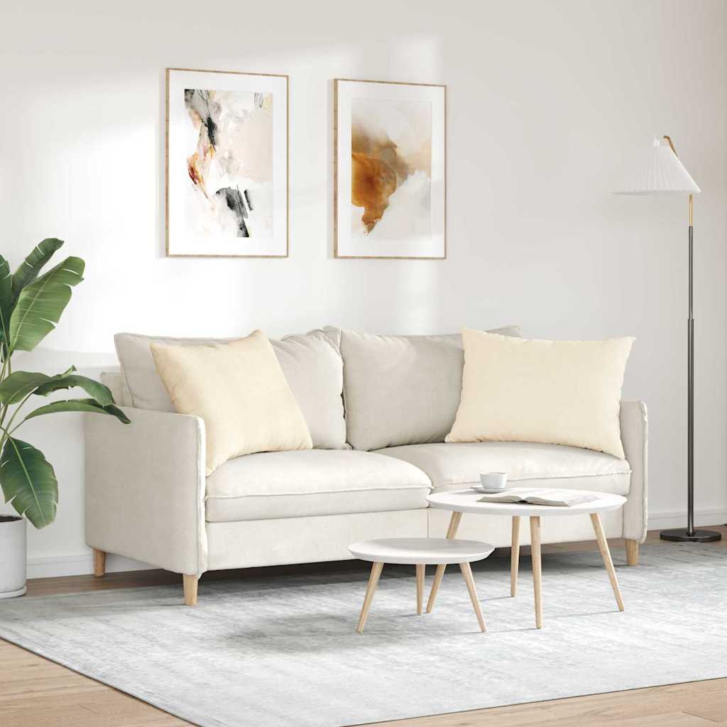 Μαξιλάρι Καναπέ 2 pcs Κρεμ 70 x 50 cm Υφασμάτινο Κορντουρά