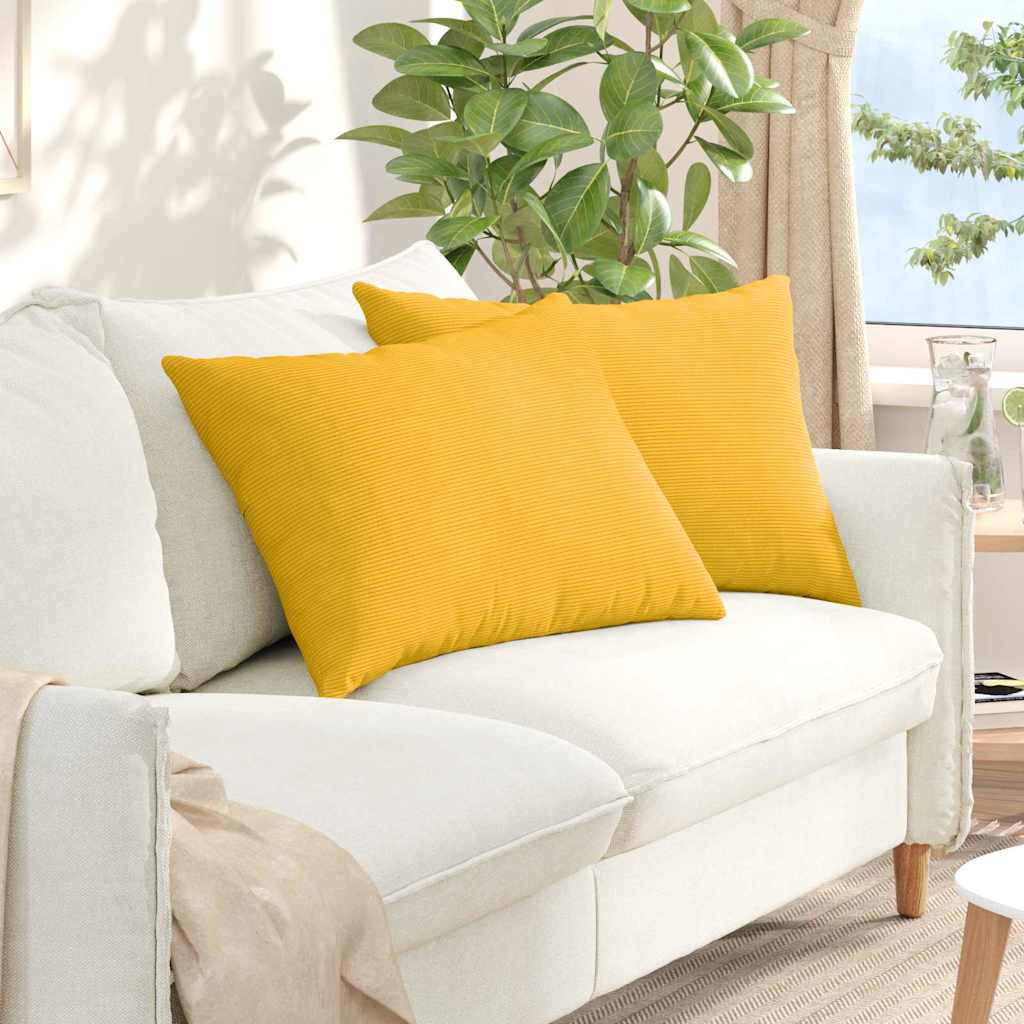 Μαξιλάρι Καναπέ 2 pcs Απαλό Κίτρινο 70 x 50 cm