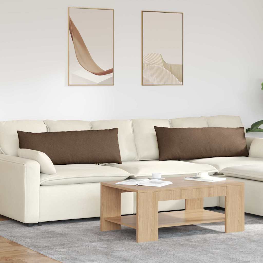 Μαξιλάρι Καναπέ 2 pcs Καφέ 120 x 40 cm ύφασμα