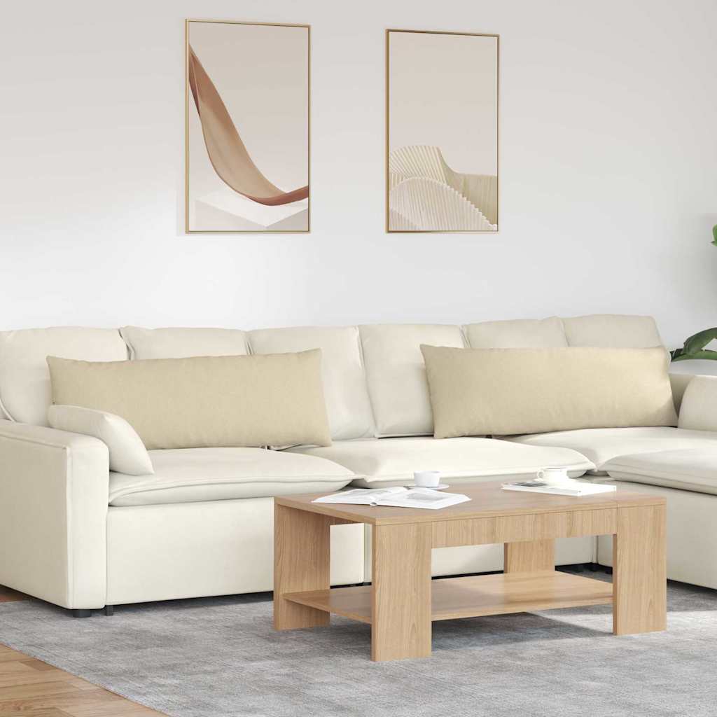 Μαξιλάρι Καναπέ 2 pcs Κρεμ 120 x 40 cm ύφασμα