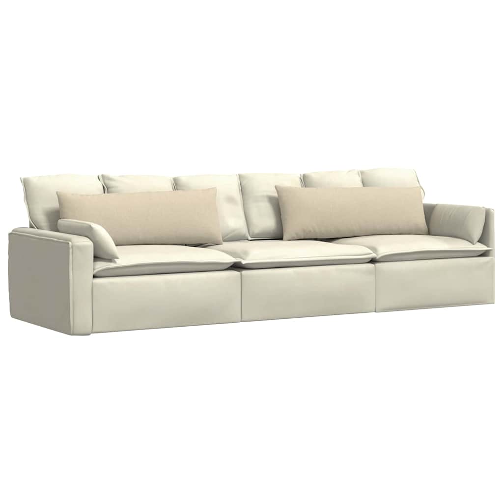 Μαξιλάρι Καναπέ 2 pcs Κρεμ 120 x 40 cm ύφασμα