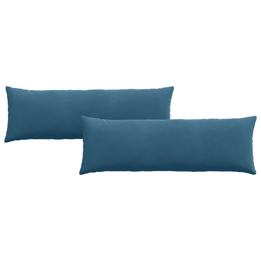 Μαξιλάρι Καναπέ 2 pcs Μπλε 120 x 40 cm Υφασμάτινο Κορντουρά - Pakobazaar