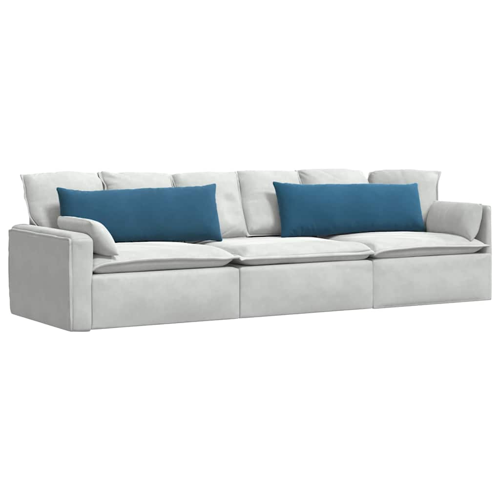 Μαξιλάρι Καναπέ 2 pcs Μπλε 120 x 40 cm Υφασμάτινο Κορντουρά - Pakobazaar