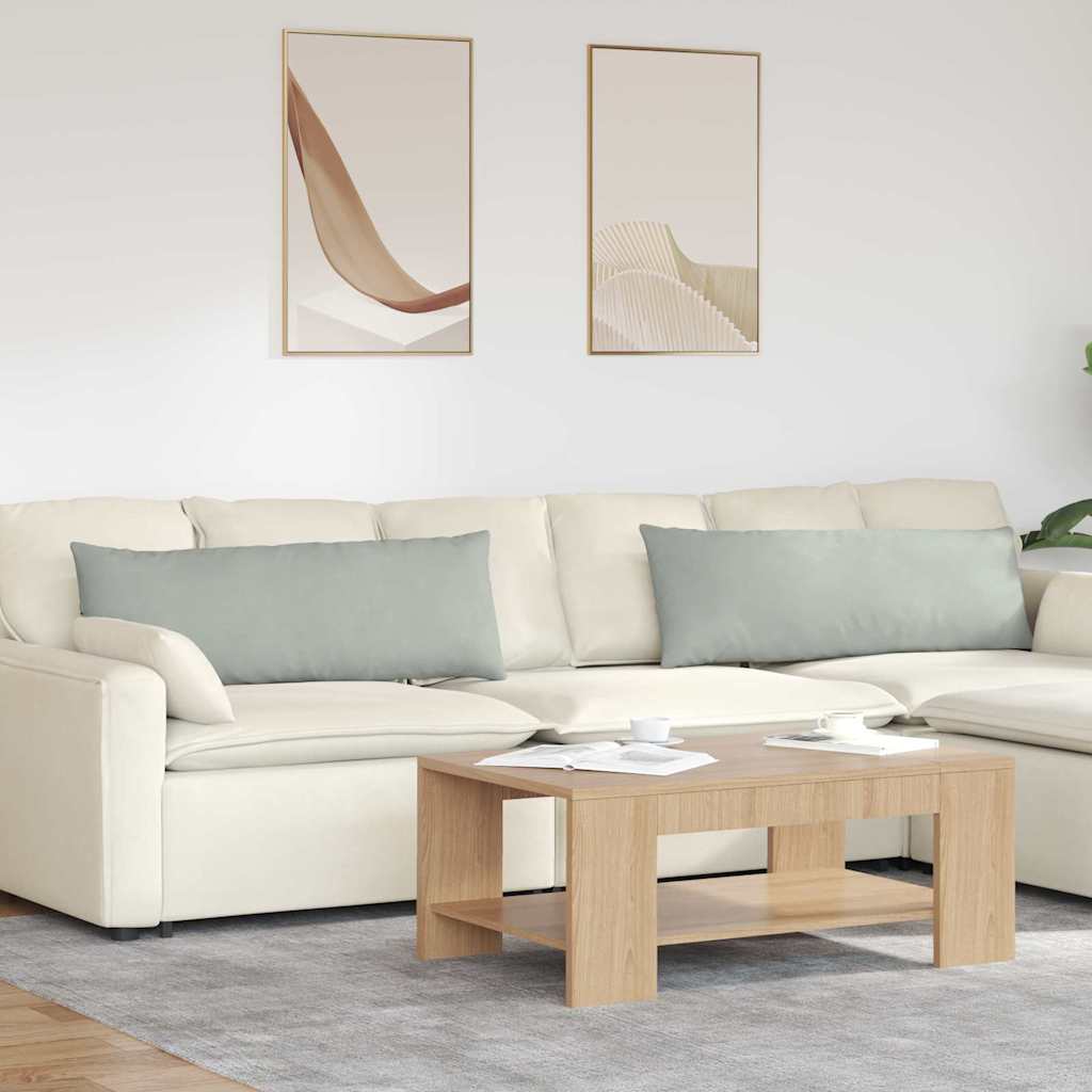 Μαξιλάρι Καναπέ 2 pcs Ανοιχτό γκρι 120 x 40 cm