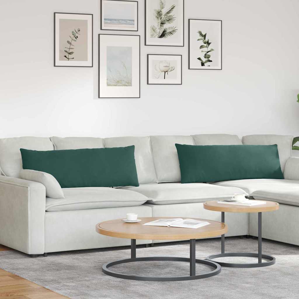 Μαξιλάρι Καναπέ 2 pcs Σκούρο Πράσινο 120 x 40 cm