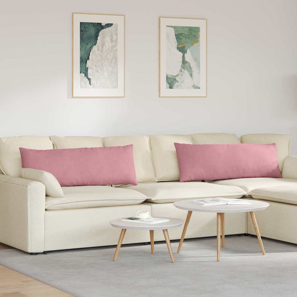 Μαξιλάρι Καναπέ 2 pcs Ροζ 120 x 40 cm Υφασμάτινο Κορντουρά