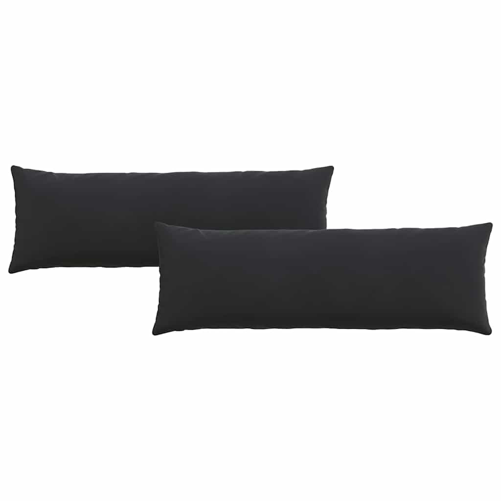 Μαξιλάρι Καναπέ 2 pcs Μαύρο 120 x 40 cm Υφασμάτινο Κορντουρά