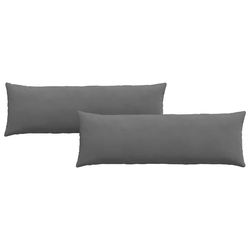 Μαξιλάρι Καναπέ 2 pcs Σκούρο Γκρι 120 x 40 cm ύφασμα