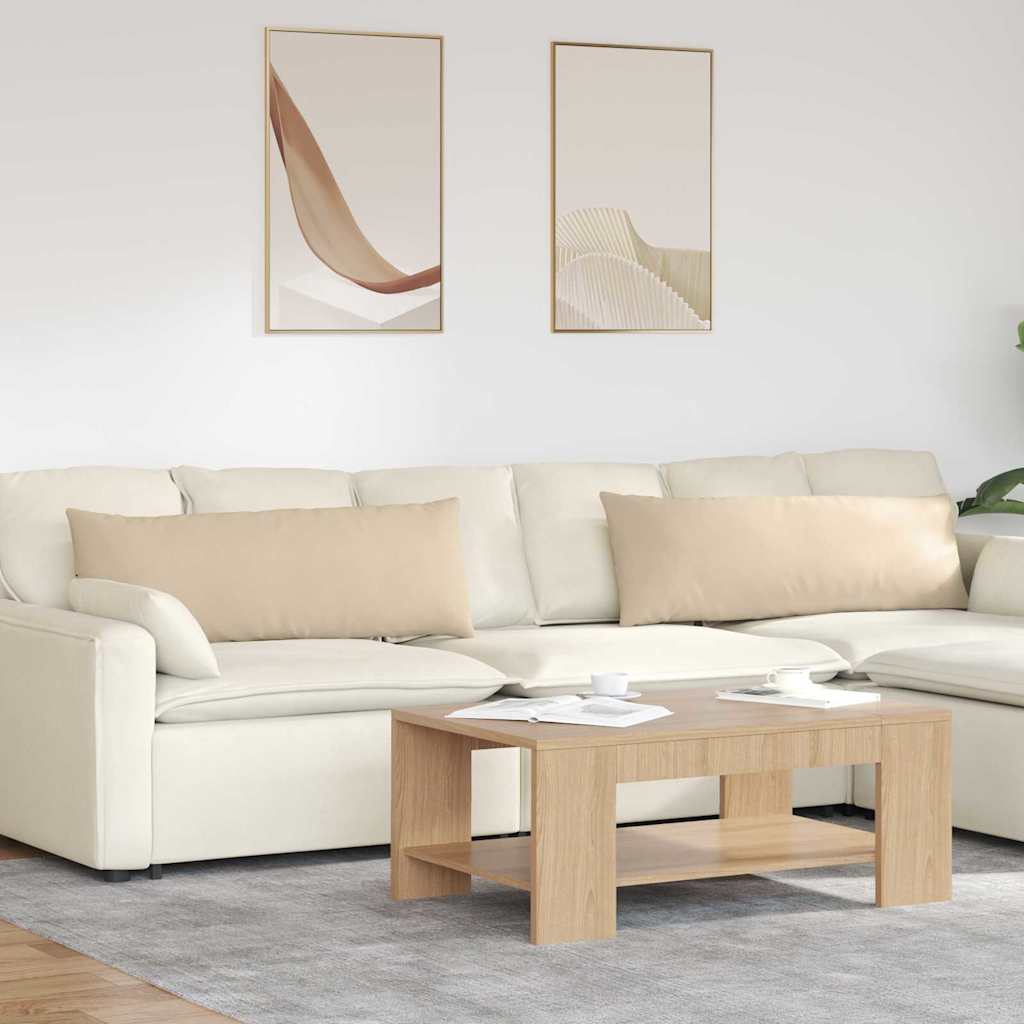 Μαξιλάρι Καναπέ 2 pcs Κρεμ 120 x 40 cm ύφασμα