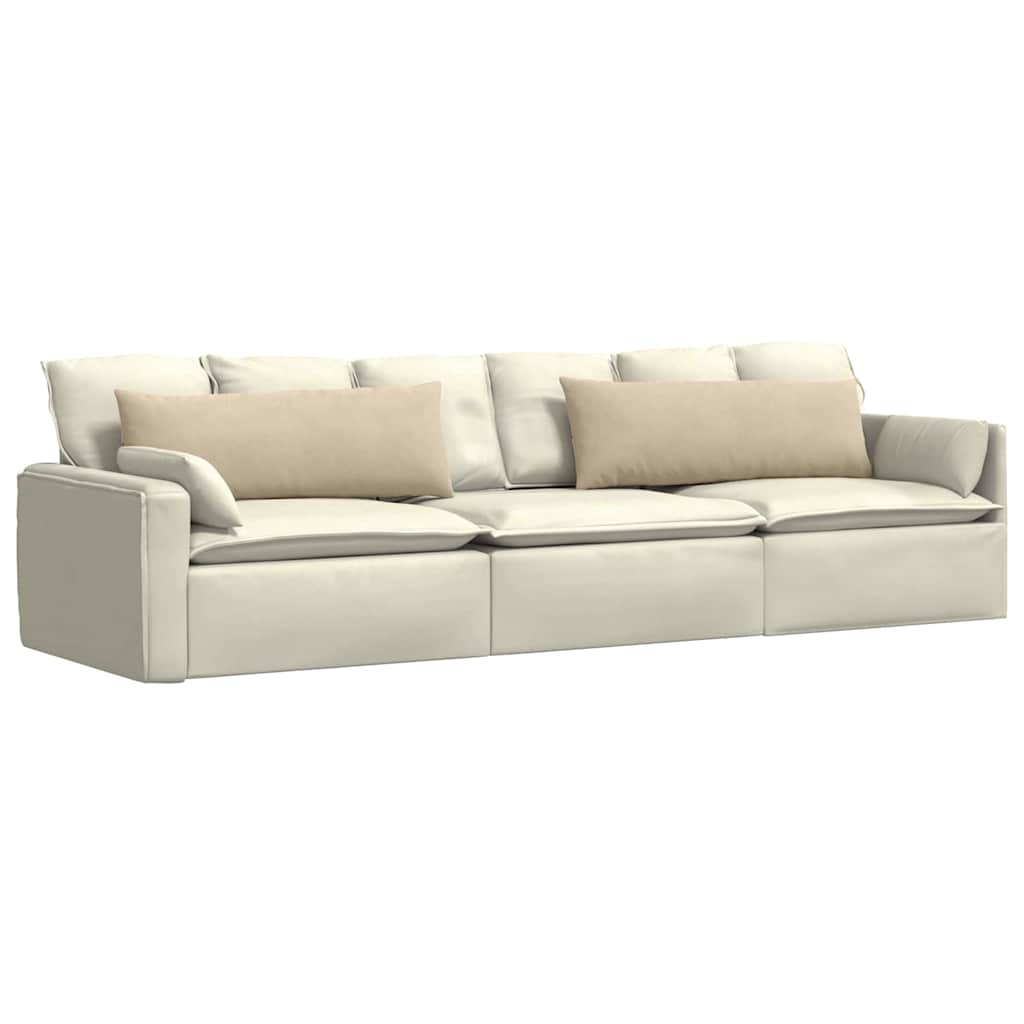 Μαξιλάρι Καναπέ 2 pcs Κρεμ 120 x 40 cm ύφασμα