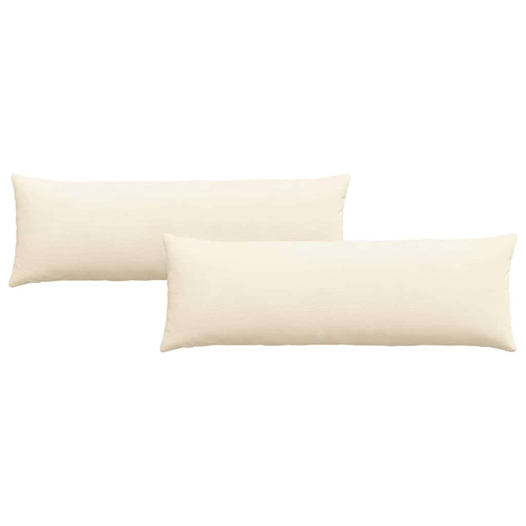 Μαξιλάρι Καναπέ 2 pcs Κρεμ 120 x 40 cm Υφασμάτινο Κορντουρά