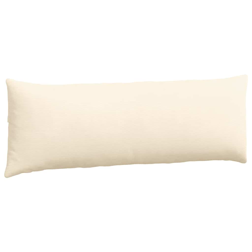 Μαξιλάρι Καναπέ 2 pcs Κρεμ 120 x 40 cm Υφασμάτινο Κορντουρά