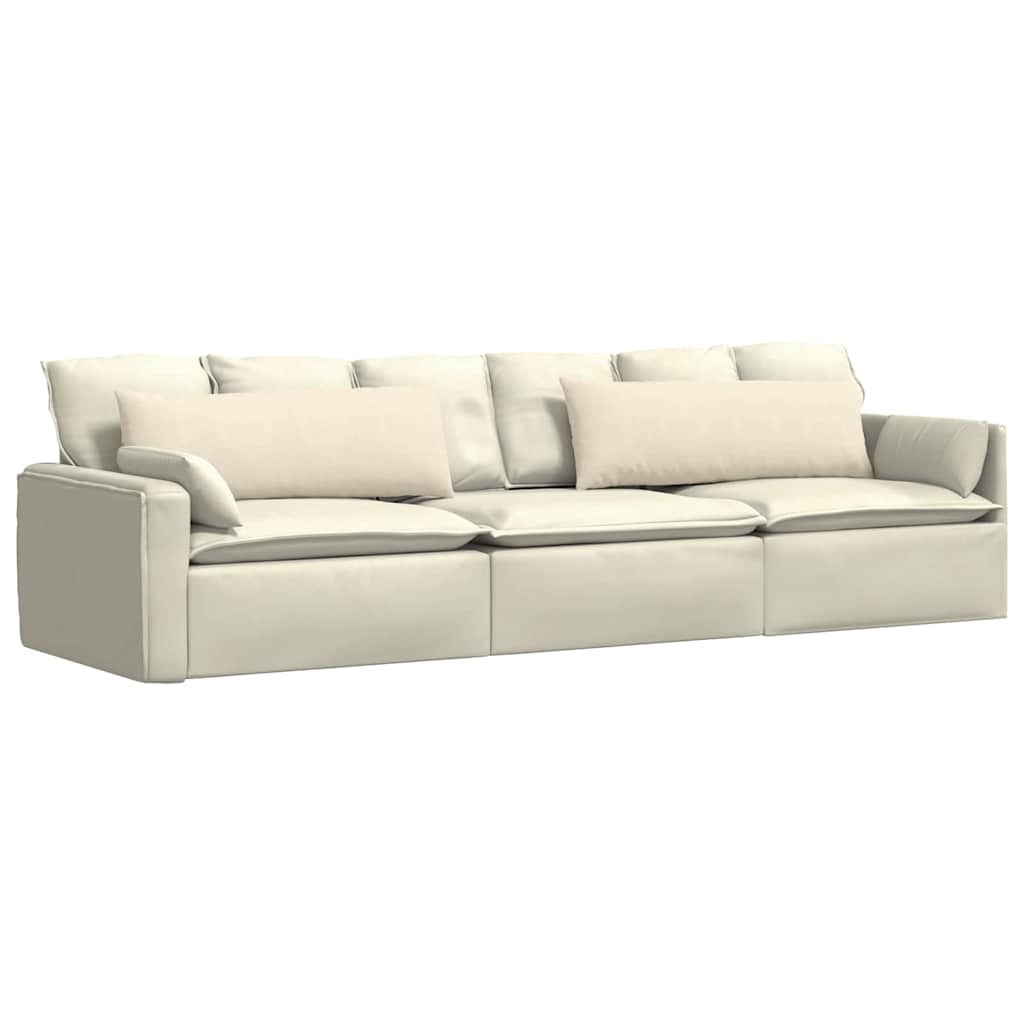 Μαξιλάρι Καναπέ 2 pcs Κρεμ 120 x 40 cm Υφασμάτινο Κορντουρά