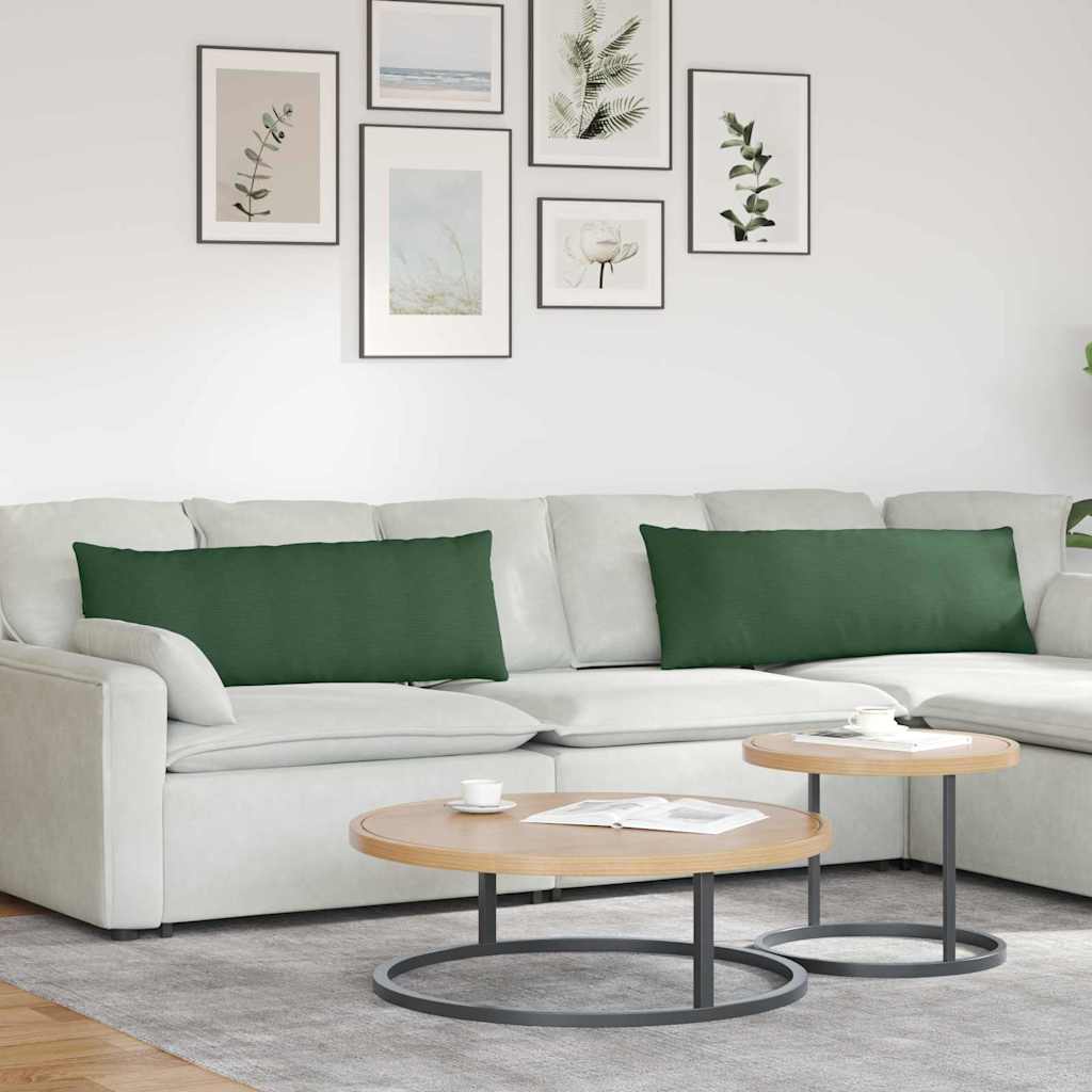 Μαξιλάρι Καναπέ 2 pcs Σκούρο Πράσινο 120 x 40 cm