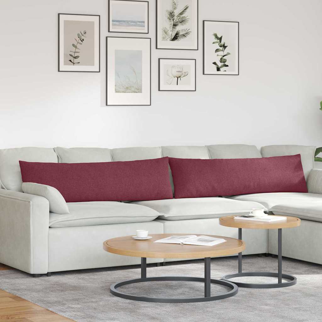 Μαξιλάρι Καναπέ 2 pcs Κόκκινο 145 x 40 εκ. ύφασμα