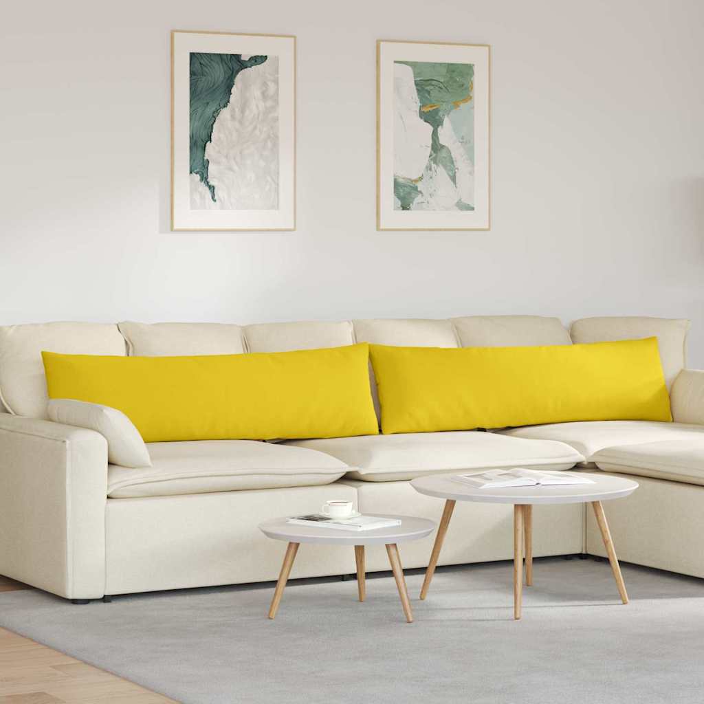 Μαξιλάρι Καναπέ 2 pcs Απαλό Κίτρινο 145 x 40 εκ. ύφασμα