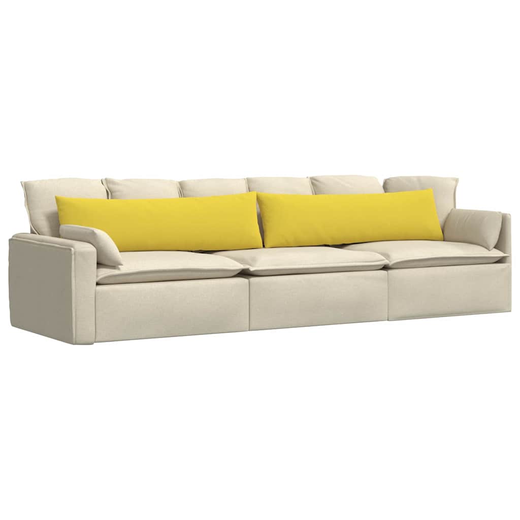 Μαξιλάρι Καναπέ 2 pcs Απαλό Κίτρινο 145 x 40 εκ. ύφασμα