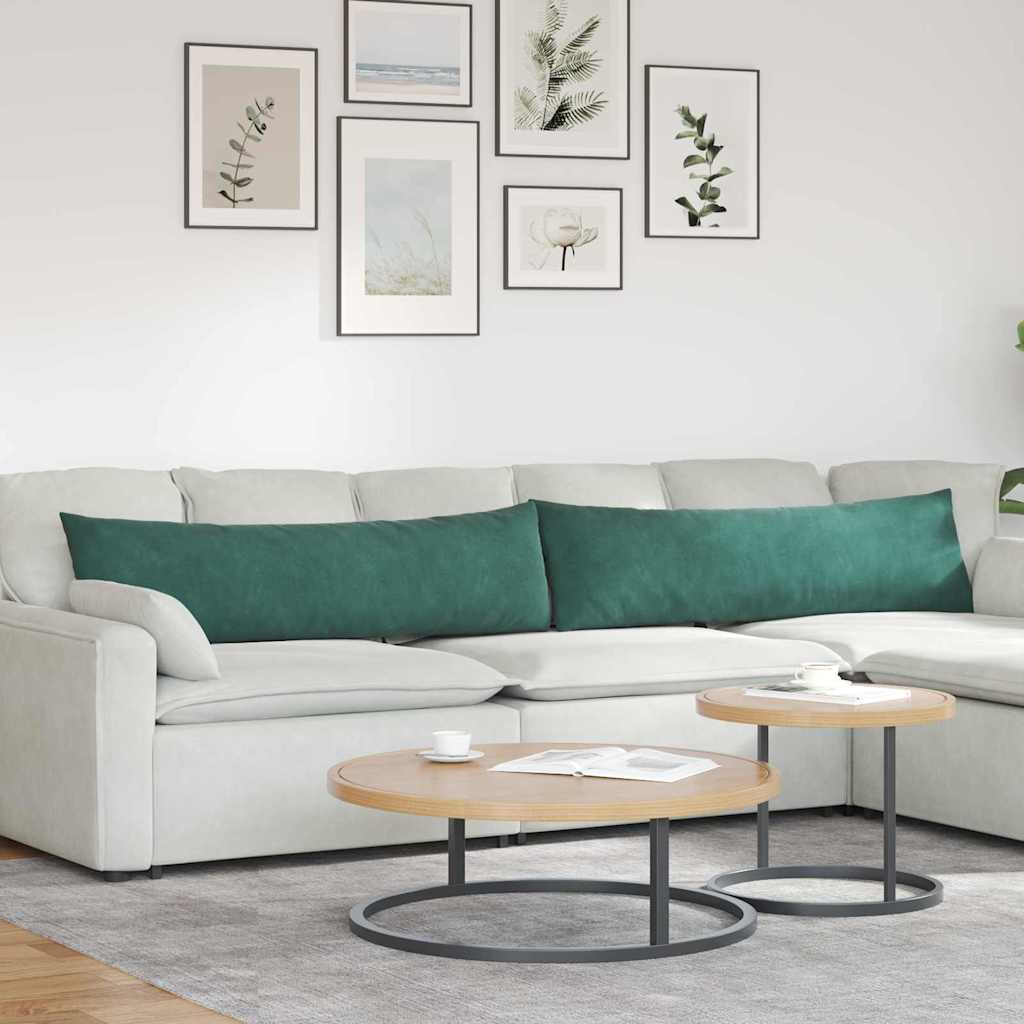 Μαξιλάρι Καναπέ 2 pcs Σκούρο Πράσινο 145 x 40 εκ.