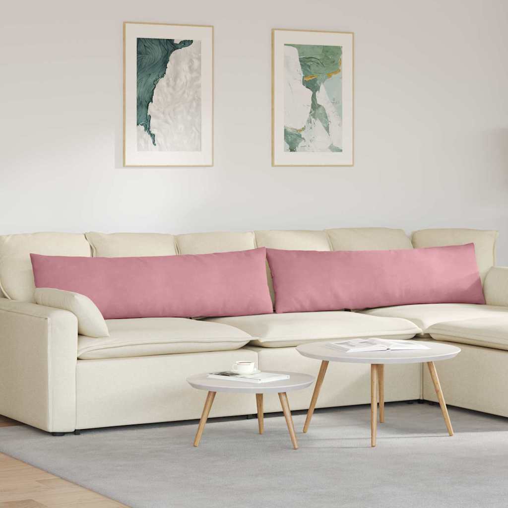 Μαξιλάρι Καναπέ 2 pcs Ροζ 145 x 40 εκ. Υφασμάτινο Κορντουρά
