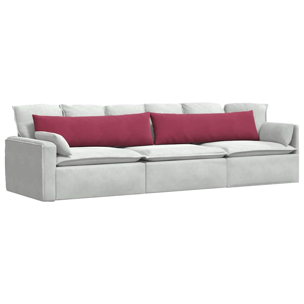 Μαξιλάρι Καναπέ 2 pcs Κόκκινο 145 x 40 εκ. Υφασμάτινο Κορντουρά