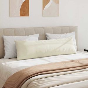 Μαξιλάρι Καναπέ 2 pcs Κρεμ 145 x 40 εκ. Υφασμάτινο Κορντουρά