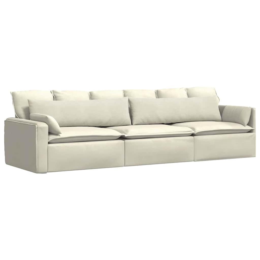 Μαξιλάρι Καναπέ 2 pcs Κρεμ 145 x 40 εκ. Υφασμάτινο Κορντουρά